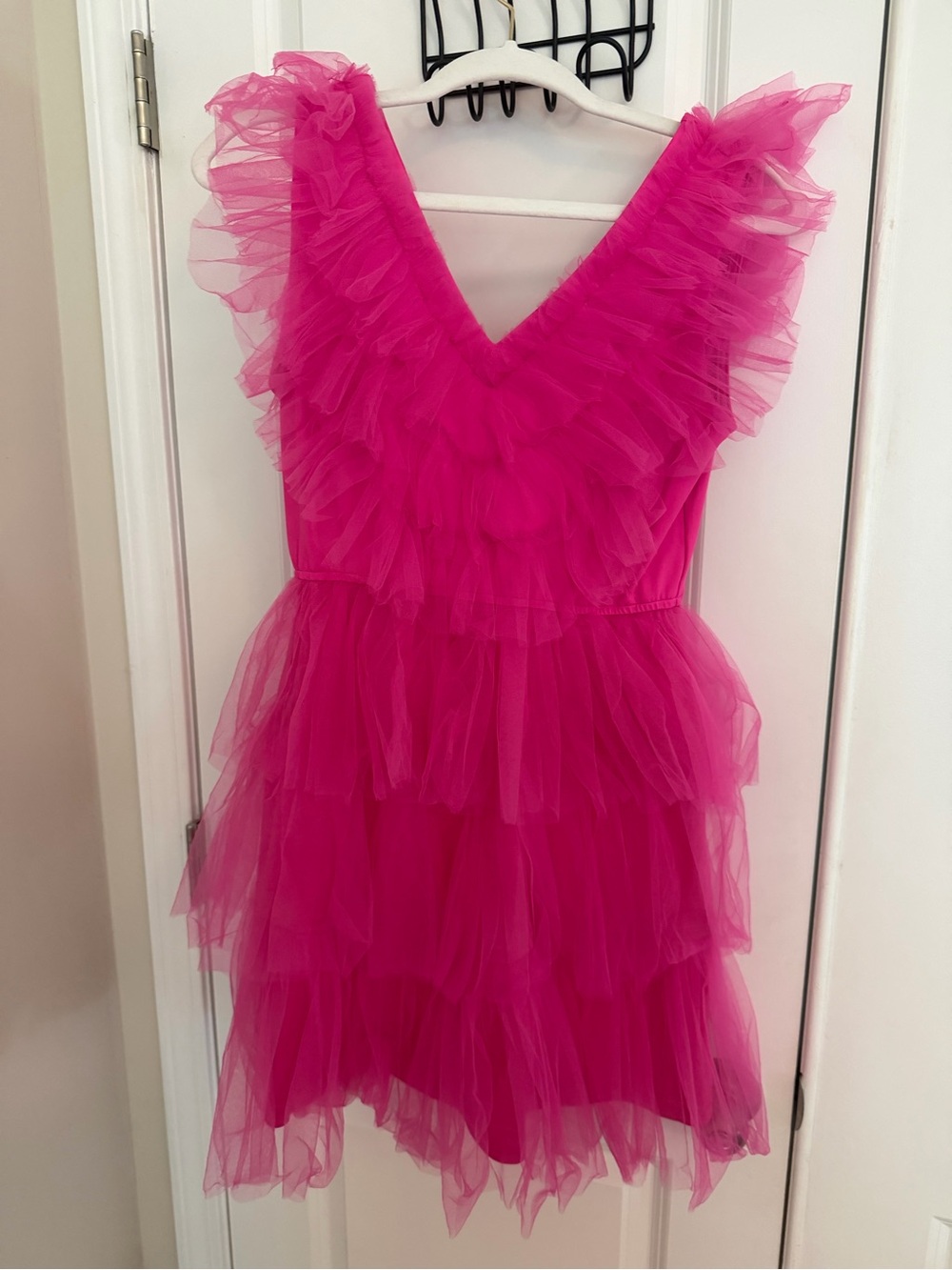 Women’s Hot Pink Ruffle Tulle Dress